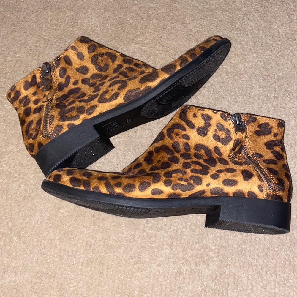 Cheetah print booties